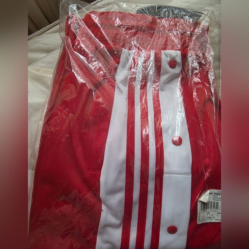Adidas Women’s Original Adibreak Better Scarlet Red WhiteTrack Pants - Picture 15 of 15